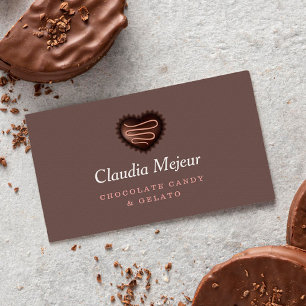 Modern Simple Chocolate Baker Brown Business Card