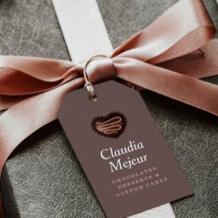 Modern Simple Chocolate Baker Brown Gift Tags