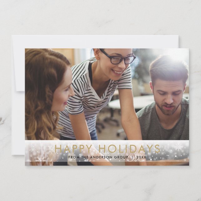 Modern Simple Christmas Business Photo Holiday Card (Front)
