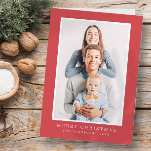 Modern Simple Christmas Custom Photo Holiday Card