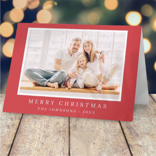 Modern Simple Christmas Custom Photo Holiday Card