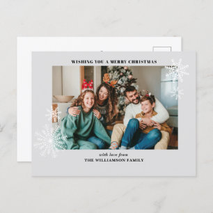 Modern Simple Christmas Family Photo Postcards