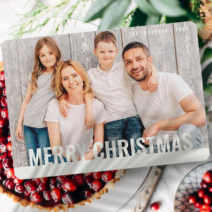 Modern Simple Christmas Greeting Family Photo Holiday Card