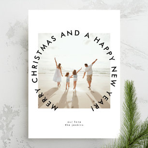 Modern Simple Christmas Photo Greeting Holiday Card