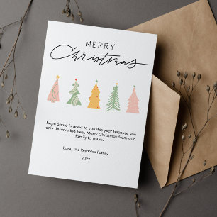 Modern Simple Christmas Tree Flat Holiday Card