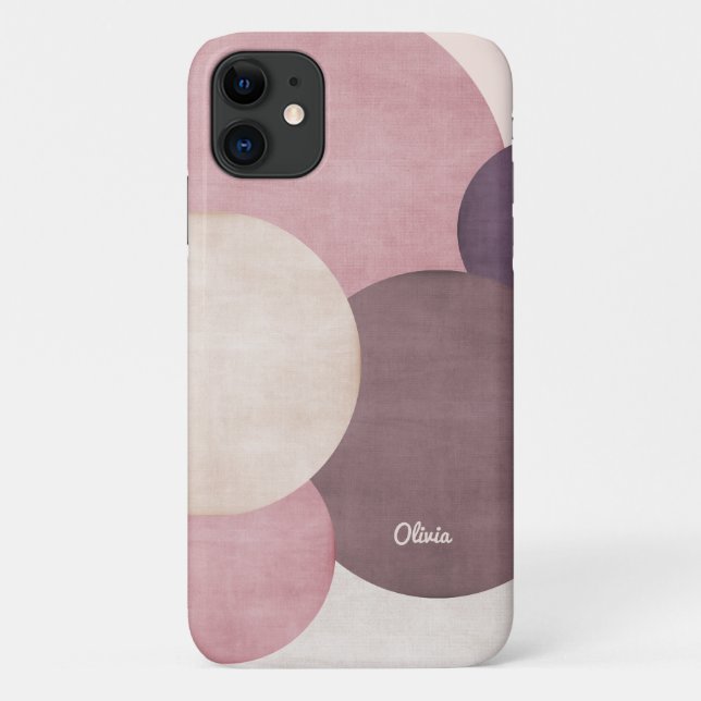 Modern Simple Circles Personalised Case-Mate iPhone Case (Back)