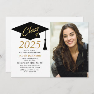 Modern Simple Class of 2021 Photo Graduation Party Invitation