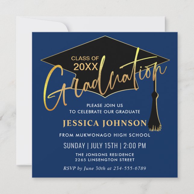 Modern Simple Class of 2024 Graduation Party Invitation (Front)