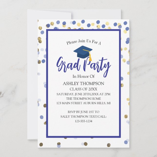 Modern Simple Class of 2025 Grad Party Invitation (Front)