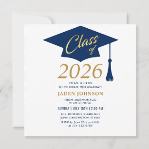Modern Simple Class of 2025 Graduation Party Invitation