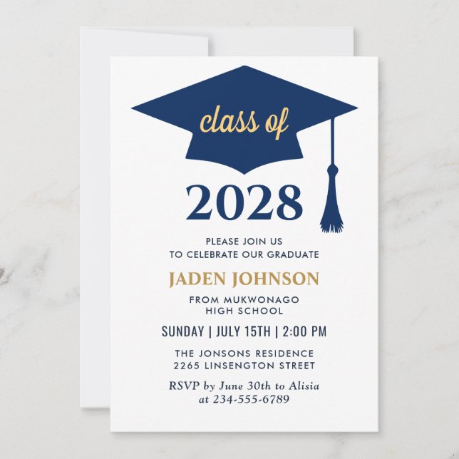 Modern Simple Class of 2025 Graduation Party Invitation (Front)