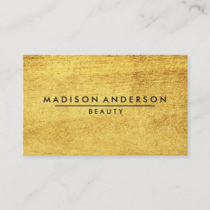 Modern Simple & Classic Beauty Gold Wooden Business Card