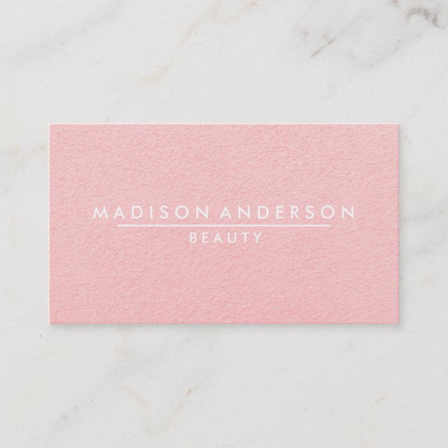 Modern Simple & Classic Beauty Pink Business Card (Front)