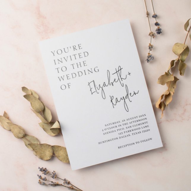 Modern Simple Classic Calligraphy Wedding Invitation (Creator Uploaded)