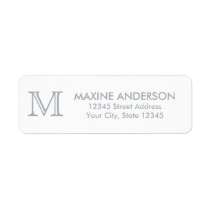 Modern Simple Classic Elegant Silver Grey Monogram