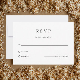 Modern Simple Classic Wedding QR Code RSVP Card