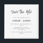 Modern Simple Classy Wedding Save the Date Card Magnet<br><div class="desc">A simple modern save the date magnet. Personalise this minimalist black and white design to have your personal details and message.</div>