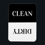 Modern Simple Clean Dirty Dishwasher Magnet<br><div class="desc">Clean / Dirty Dishwasher Magnet in a simple minimalist typography design. Available in many colours to fit in any modern kitchen decor.</div>