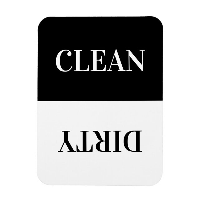 Modern Simple Clean Dirty Dishwasher Magnet  (Vertical)
