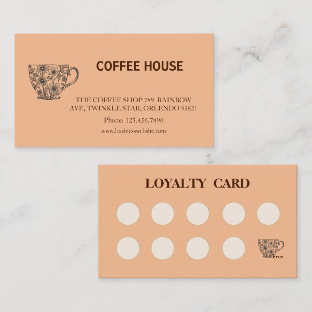 Modern simple coffee Shop Loyalty Card (Front/Back)