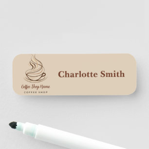 Modern Simple Coffee Shop professional shop Name Tag