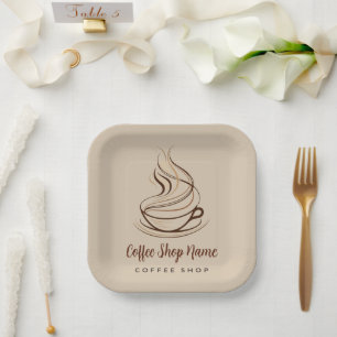 Modern Simple Coffee Shop professional shop Paper Plate