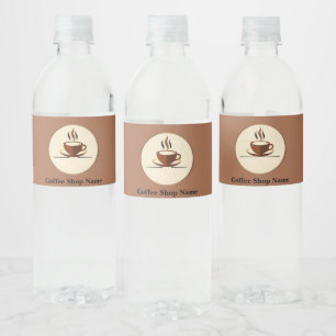 Modern Simple Coffee Shop professional shop Water Bottle Label