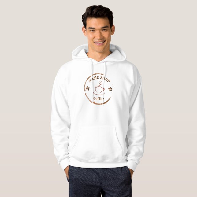 Modern Simple coffee Tea cafe shop name Hoodie (Front Full)