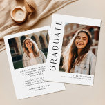 Modern Simple College High School Photo Graduation Invitation<br><div class="desc">Invite your friends and family to celebrate your academic achievements with this Modern Simple College High School Photo Graduation Invitation. The minimalist and elegant design is perfect for showcasing your favourite graduation photo. The invitation is double-sided and customisable to make it unique to your special day. Just click "Personalise" to...</div>