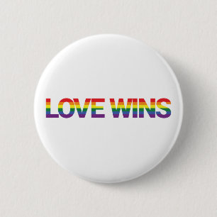 Modern, simple, colorful, vibrant design Love Wins 6 Cm Round Badge