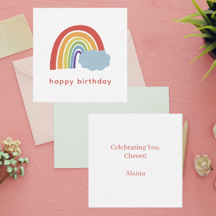 Modern Simple Colourful Chic Rainbow Birthday Card