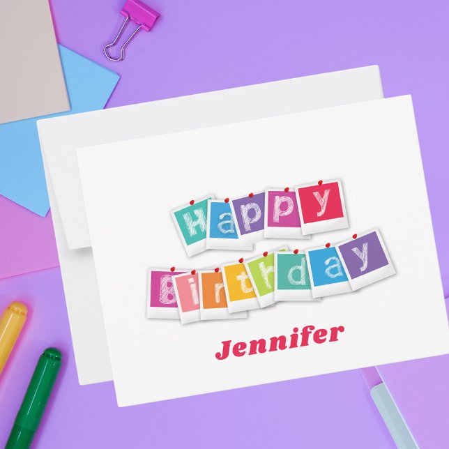 Modern Simple Colourful Happy Birthday Card (Creator Uploaded)