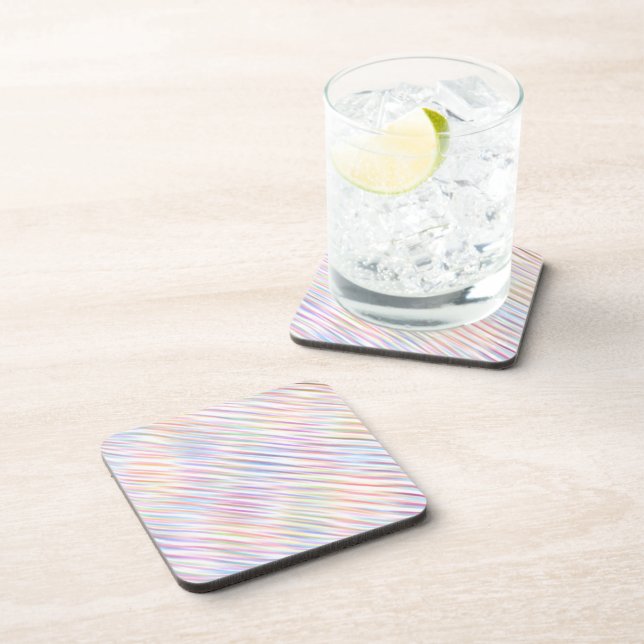 Modern Simple colourful line stripes Pattern  Coaster (Right Side)