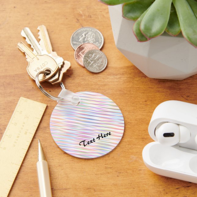 Modern Simple colourful line stripes Pattern  Key Ring (Desk)
