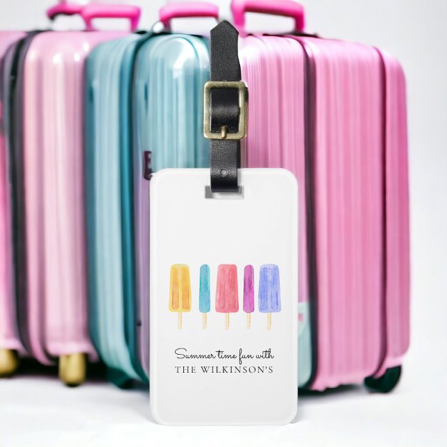 modern simple colourful modern summer  luggage tag (beautiful modern luggage tag , text is customizable to suite your unique needs )