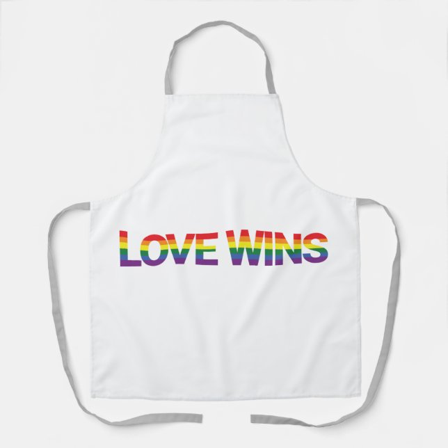 Modern, simple, colourful, vibrant design Love Win Apron (Front)