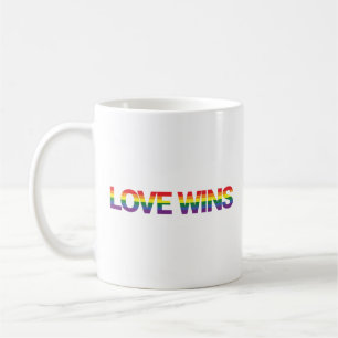 Modern, simple, colourful, vibrant design Love Win Coffee Mug