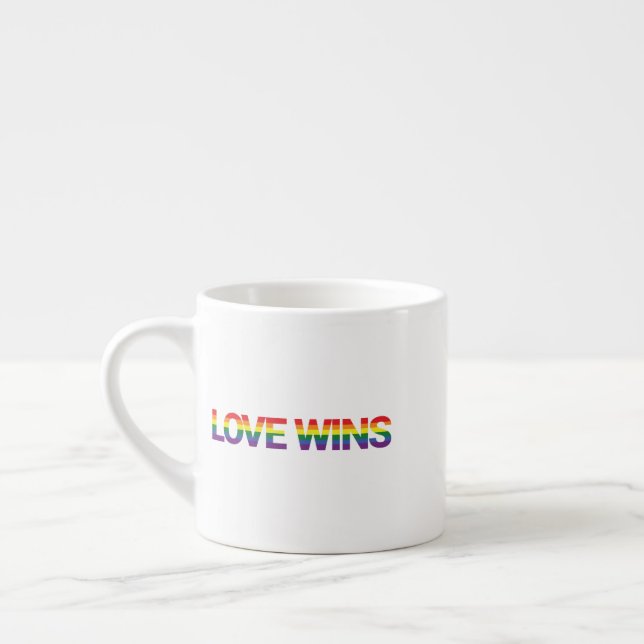 Modern, simple, colourful, vibrant design Love Win Espresso Cup (Left)
