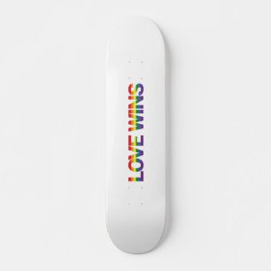 Modern, simple, colourful, vibrant design Love Win Skateboard