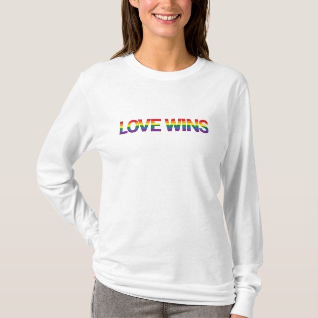 Modern, simple, colourful, vibrant design Love Win T-Shirt (Front)