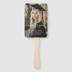 Modern Simple Congrats Grad Photo Hand Fan