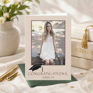 Modern Simple Congratulations Graduation Photo Card