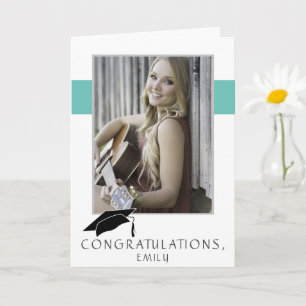 Modern Simple Congratulations Graduation Photo Card
