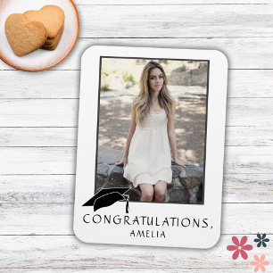 Modern Simple Congratulations Graduation Photo Magnet