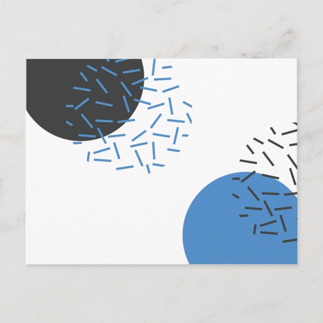 Modern, simple, cool, abstract, graphic pattern postcard (Front)