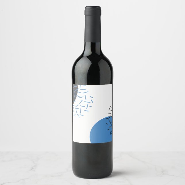 Modern, simple, cool, abstract, graphic pattern wine label (Front)
