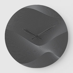 Modern, simple, cool, abstract motion wave pattern large clock
