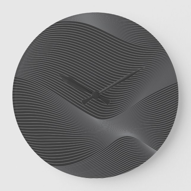 Modern, simple, cool, abstract motion wave pattern large clock (Front)