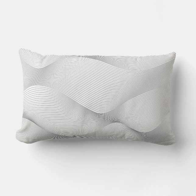 Modern, simple, cool, abstract motion wave pattern lumbar cushion (Front)