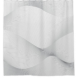 Modern, simple, cool, abstract motion wave pattern shower curtain